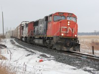Interestingly, CN power leads this day's CP 147 in the form of two EMD products: CN 5682 and CN 5562. This is the first time I shot CN power on the CP Galt Sub, let alone the only power on the train! Thanks Curtis and Steve for the heads up on the FPON group. The time was about 16:00 and the train probably didn't depart until close to dark, as it appeared that they had a lot of work to do there.