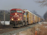 CP 147 with CP 8612 and KCS 4579 is wasting no time as they hustle racks towards London. 14:48. Thanks everyone for the heads up.