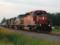 626 at Mile 23 of the CP Hamilton Sub approaching Welland River.