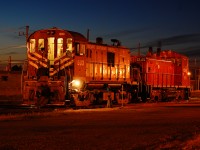 OSR 503 waiting for CP Drop off cars in the evening as it's getting dark, so they can head back on the St. Thomas Sub.