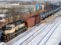 BNSF 9767 leads train 711 towards the St. Clair River Tunnel.