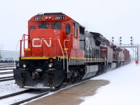 X332 barrels into Sarnia with CN2011, a dead CP9585 and a low on fuel BCOL4605.  