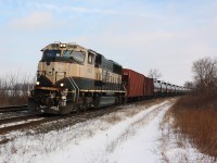 CN U711 is lead by Powerline Road West outside of Brantford by a solo BNSF SD70Mac, I hadn't seen much FPON of late so this was pretty good in my books.