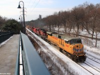 Canadian Pacific oil train 550 heads east thundering by Rosedale with 8 locomotives in charge, including a Union Pacific SD9043MAC leading and 2 other UP locomotives, and a few CP locomotives in the trail. I'm definitely happy to be one of the people to bag this one.
