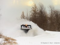 <b>Wards Cut</b> A formidable adversary, a location of railroading legend that continues to this day. Located between Kitchigami Rd and Whys Line west of Clinton - this is the famous location that is known to swallow trains whole in the winter, as had happened last year. In this scene, the sun is trying hard to break through the clouds as GEXR 55413 has nearly completed the cut with a six foot high drift ahead  - not all that big in the grand scheme of things. The snow at Wards Cut can be 16 feet high when it's allowed to fill in completely..<br><br>I'm curious if anyone knows the history of naming of Wards and Mustards cut - perhaps the name of the contractors that built the railway, or the name of the lot owner in the time period the lines were built? Something to research..