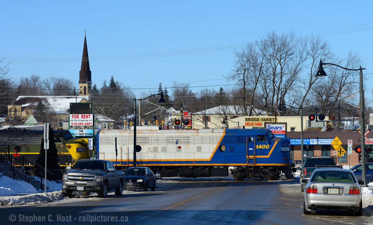 OSR's Woodstock turn is heading through Downtown Ingersoll after lifting two cars in the yard.