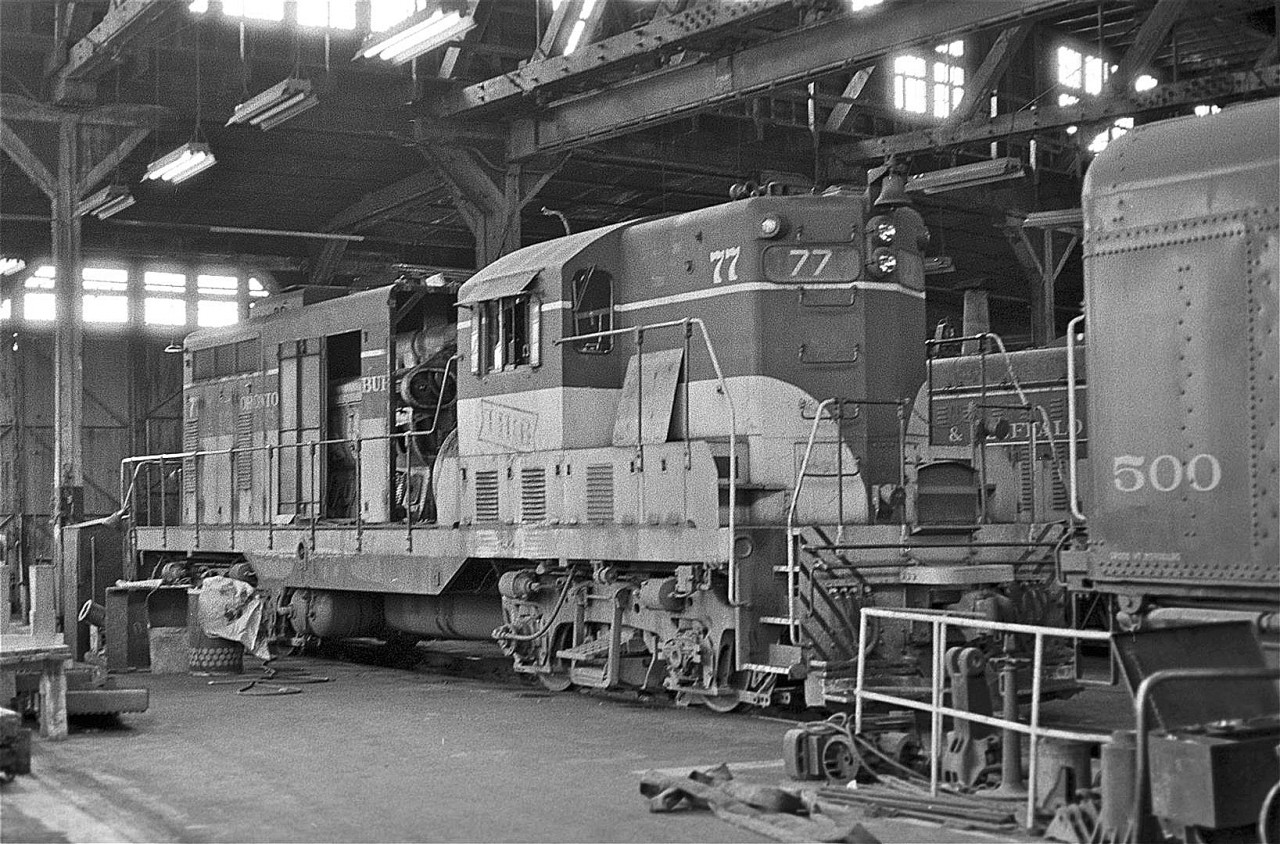 For many years I had watched the TH&B diesel power pass by my home in Toronto.  I was sixteen years old on this day when I toured the Chatham Street roundhouse.  I remember feeling awed to be in the very presence of these locomotives - like walking on hallowed ground.