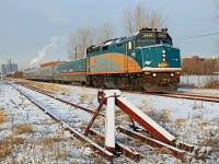 Moments into the Windsor to Toronto trip, VIA 6448 leads train 72 eastward at George Avenue in Windsor.