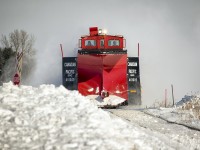 After Sundays snowstorm and not a single train down the St. Thomas sub, the Plow Extra was called to clear the line down to St. Thomas blasting and busting through drifts along the way. A second pass was needed to clear the cut a bit more.