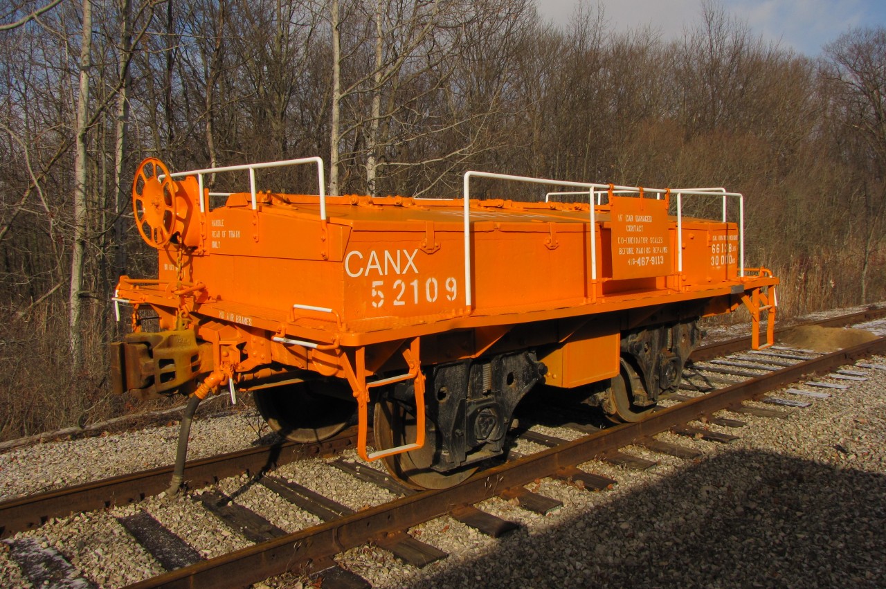 At 86 years young this former CN Scale Test car, built in 1929 at CN's Moncton Shops doesn’t show its age. CANAC International acquired this car in 2010 from Canadian National. It is seen here, near Welland, awaiting the next call to duty.
