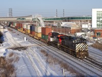 BCOL 4650 and 2176 muscle Montreal-Chicago train #149 through Liverpool.