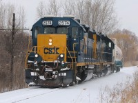 For a railfan my new home is a pretty prime spot, I can stroll out my back yard and catch a fairly unique operation, the problem is trying to time your catch as the CSX tends to sneak up on you.

One of CSX Transportation's few Canadian operations, an industrial job originating in Sarnia approaches St.Clair Blvd. in Corunna after just servicing DuPont to the North of town. 

This particular job uses whats left of the CSX Sarnia Subdivision, which runs all the way to Chatham, but is facing abandonment on the Southern portion if a new operator cannot be found in the coming months. 

Note: The southern portion of the line South of Wallceburg is owned by the Municipality of Chatham-Kent, but the rail has been sold to CP, if an agreement for operation is not made shortly CP can claim the rail and rip it up.