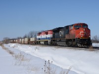 CN 8951 heads east out of Sarnia with a very clean BCOL 4625.