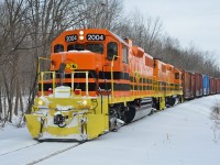 Westbound on the Lachute sub 2004, 2300 stop to pick up some mail.