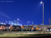 Seven engines, all but one CN - rest at the former CN Roundhouse in Sarnia. The 7508 was at LDS for work, along with a sister unit (Not seen, inside the shop)


