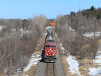 CP 112 is about to pass under the Hwy 12 overpass with clearance to Baxter.