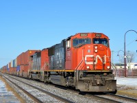 CN 5662 & CN 5519 lead a late CN 120 through Dorval after having gone into emergency just west of the island of Montreal.
