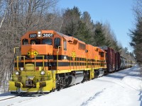 QG's tri-weekly turn from Ste-Therese to Thurso starts its westbound trip on a sunny winter's day.