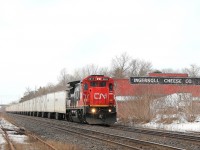 Eastbound Triple Crown road/railer paces one of Ingersoll's icons, the cheese company!