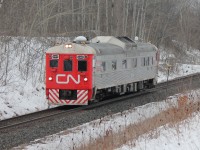CN Test Track Evaluation System 1501 passes Mile Marker 30 on the Halton sub.