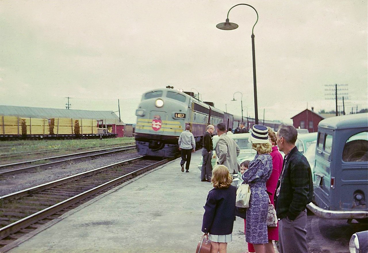 A young family anxiously awaits the westbound arrival at Pembroke Station.
