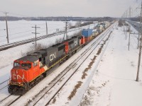 CN 149 heads west on the Kingston sub with a pair of SD75I's for power (CN 5767 & CN 5703).