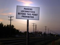 No, this isn't the sign at the end of my driveway...  Its posted at CP Rail's Thunder Bay terminal.