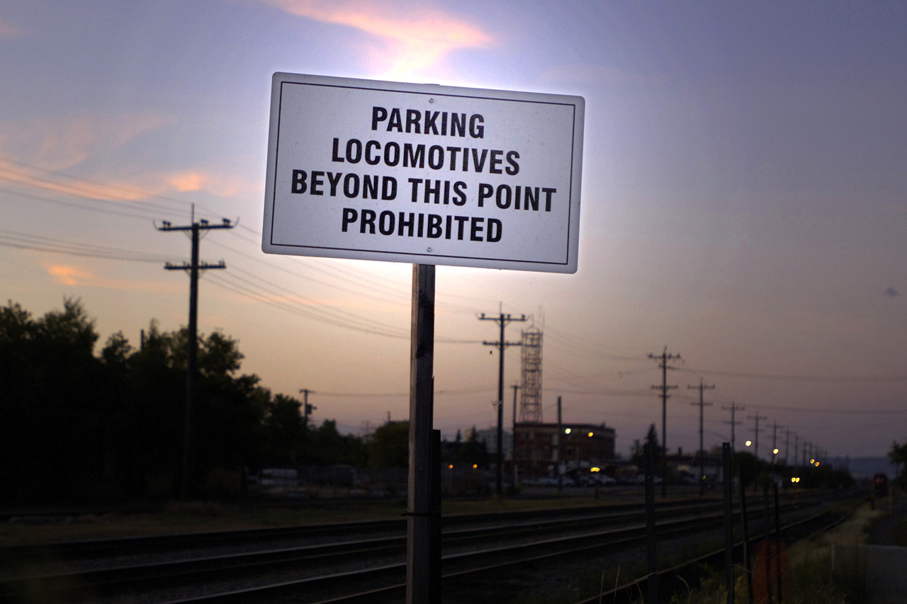 No, this isn't the sign at the end of my driveway...  Its posted at CP Rail's Thunder Bay terminal.
