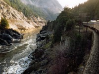 Early in the morning of January 17th, 1990, the last Canadian rolls down the Thompson River valley. We would arrive in Vancouver several hours late at 4:45 in the afternoon, ending 104 years of trans-continental travel on the Canadian Pacific. The historic train would be re-routed to CN tracks.