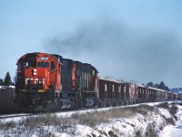 CN 2013 has gypsum loads from the quarry in Milford enroute to Wrights Cove.