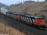 A trio of SD60F's grind up the York Sub grade with 149's train. I always have been, and always will be, partial to this scheme, and am well aware that this may very well be the last time I catch a trio working together. That it happens to be a matched set of SD60F's, all the better. Thanks to Delic for the heads-up. 1745hrs.