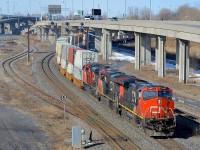 CN 120 is passing through Turcot West with CN 2657, CN 2220 & CN 8805 as power.