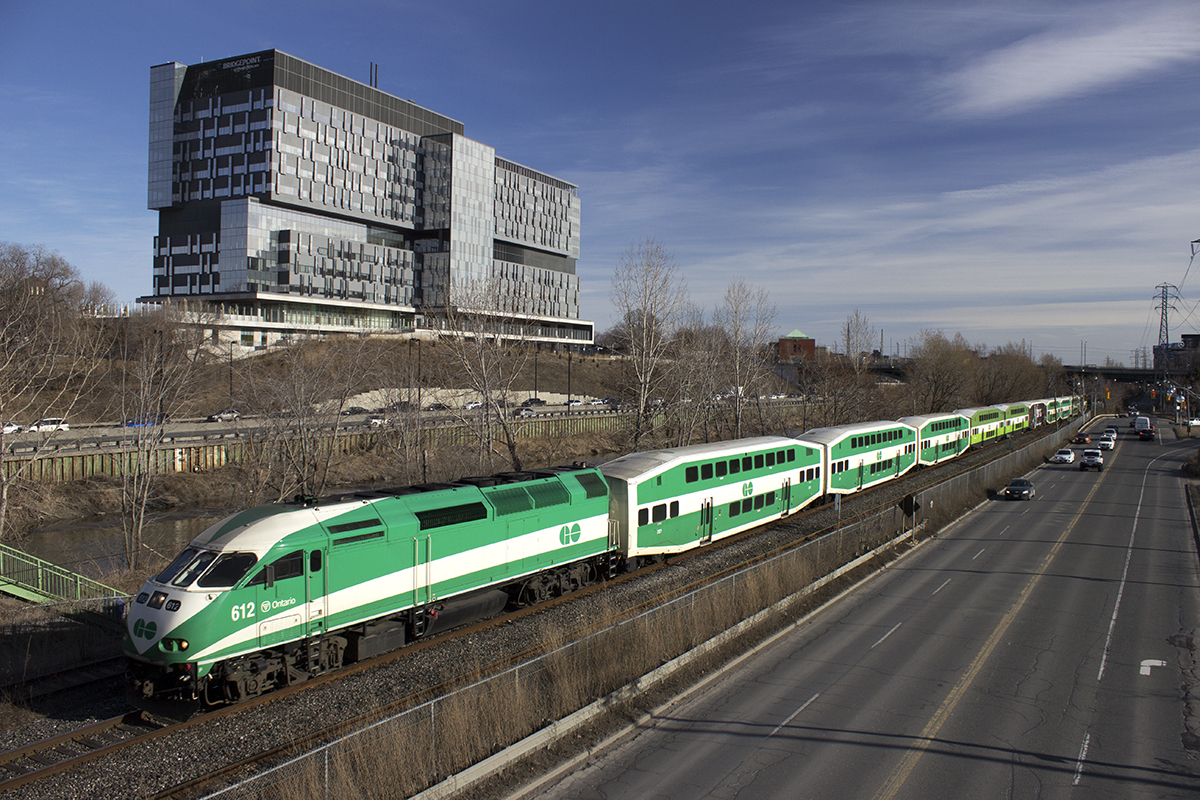 A late afternoon GO train bound for Richmond Hill on the Bala Sub.