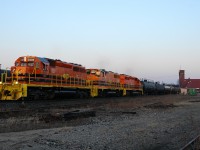 597 makes a rare daytime appearance at Brantford with RLHH 3404 - RLHH 3049 - RLHH 3403 and 30 cars for Paris Jct