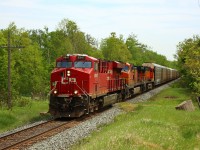  CP 147 makes its daily trip in to Puslinch with CP 8947 leading BNSF 4826 and BNSF 4670 with its usual load of Auto Racks. Good to see something other than the usual faded CP's on 147 again.