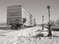 Switching Merritton yard on a cold January day with PCHR 308.