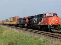 CN 2948 leads train 148 east out of Sarnia at Waterworks Road.