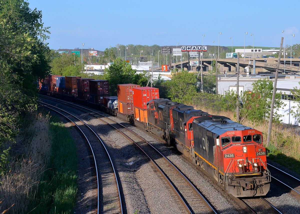 CN 121 is through Montreal West with a nice lashup composed of CN 2436, CN 5488 & CN 8962.