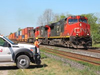 A very long all intermodal 148 races through the station lead by 2671,2606,&2613 getting a southside inspection.