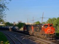 CN X321 is passing through Montreal West with CN 8876 & IC 2703 and 440 axles total.