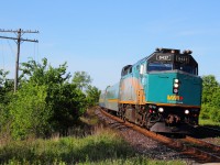 After work on Wednesday I saw that CN 231 and Via 83 were both climbing the Dundas Sub on the North track with CN 330 on the South.  The light was nice so I headed out to Powerline Road for a couple shots, here is my shot of 83 just about to cross Powerline Road with Via 6437 in charge of 5 LRC coaches.