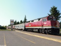 The Agawa Canyon Tour Train pulls into Sault Saint Marie station with CN (ACR) 106 in the lead.