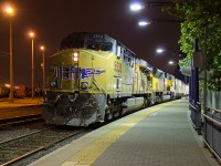 A sight that had become quite common in Western Canada in 2014-2015 has been foreign power on CP trains. On May 25, 2015 UP 5533 and UP 3698 are observed on a westbound CP grain train, stopped at Port Coquitlam, BC, waiting to proceed for the grain terminals at Vancouver Waterfront. Not pictured is another UP engine, SD90 3748, the trains tail end DPU. 