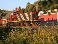 This week we are treated to some rare power (well, rare in this neck of the woods anyway) in the form of GMD1u CN 1439, seen here resting in front of Huntsville Station ready to power CN 595 down to Longford Mills  and back the following morning.