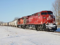 Once in the Canadian Pacific Dual Flags paint scheme, CP AC4400CW 9508 diverges off the Minnedosa sub, and onto the Carberry sub mainline in Portage La Prairie, Manitoba along with some help from CP SD40-2 5763.