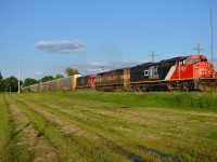 CN 399 blasts through Lynden with a stellar consist of CN 5527, BCOL 4609 and CN 5438 during some awesome golden last light of the day.  Kind of makes up for missing getting an unhooked shot of BLE 907 at Paris West...I did say kind of not totally.
