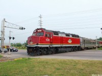 The Agawa Canyon tour train crosses Second Line E in northern Sault Ste. Marie on its way to Agawa Canyon.