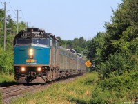 Transcontinental passenger VIA #2, also referred to as 'The Canadian', which crosses Canada from Vancouver to Toronto, is seen here heading southbound past the Old Cummer GO Station at mile 14 of CN's Bala Subdivision. 2 rebuilt F40PH-3's are handling the train with a special 'Glen Fraser' car about mid-train. In total, the train was exactly 100 axles long and arrived into Toronto just under 3 hours late, which is pretty impressive for this service.