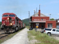 CP train 420 arrives in White River. This train handles a lot of the local manifest in the northern Ontario area and will stop and do some brief switching to set out a car or two before continuing on its eastward.