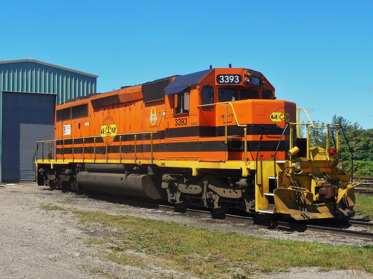 While touring Goderich, I stopped by the Goderich diesel shop for the GEXR, and not to my surprise, found SD40-2 3393 sitting outside.  For roughly 1 month, the unit has been out of service.  Does anyone know what is wrong with the unit? or how long it will be out of service?